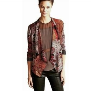 Anthro Cartonnier Filipina draped open blazer S